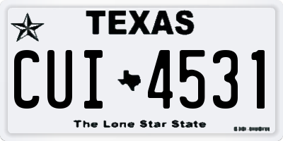 TX license plate CUI4531
