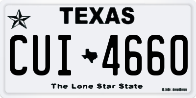 TX license plate CUI4660