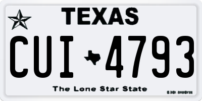 TX license plate CUI4793