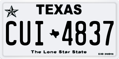 TX license plate CUI4837