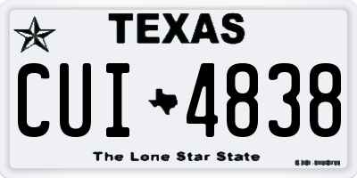 TX license plate CUI4838