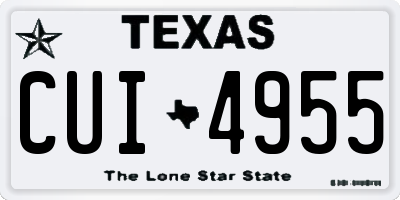 TX license plate CUI4955