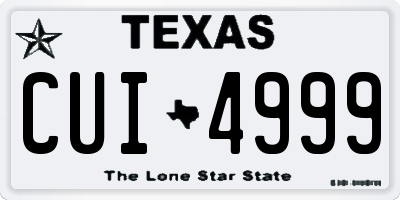 TX license plate CUI4999