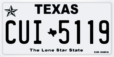 TX license plate CUI5119