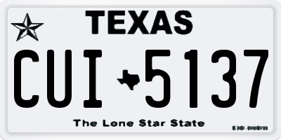 TX license plate CUI5137