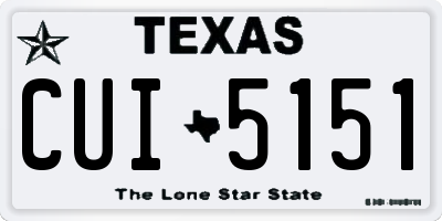 TX license plate CUI5151