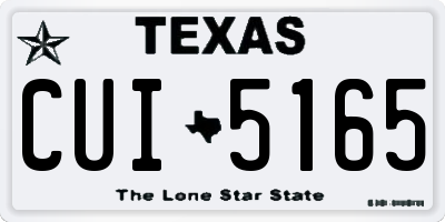 TX license plate CUI5165