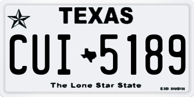 TX license plate CUI5189