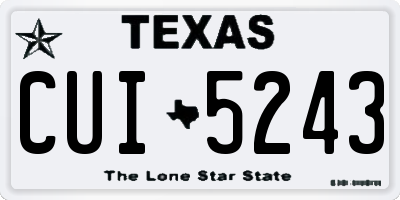 TX license plate CUI5243