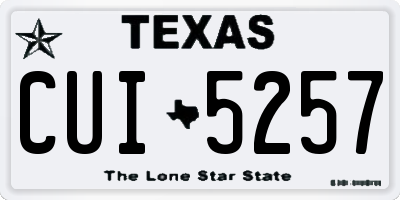 TX license plate CUI5257