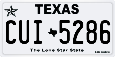 TX license plate CUI5286