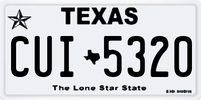 TX license plate CUI5320