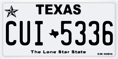 TX license plate CUI5336