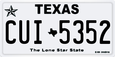 TX license plate CUI5352