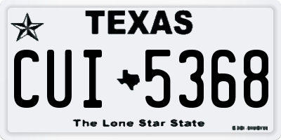 TX license plate CUI5368