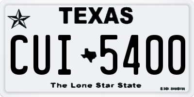 TX license plate CUI5400