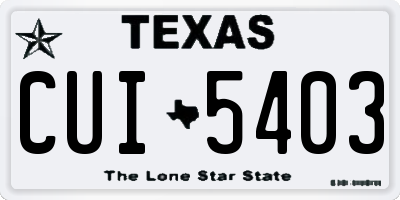 TX license plate CUI5403