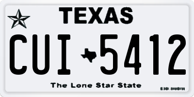 TX license plate CUI5412