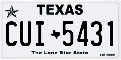TX license plate CUI5431