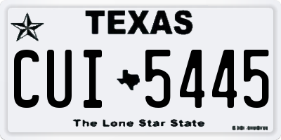 TX license plate CUI5445