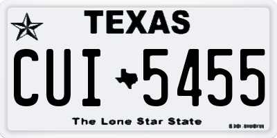 TX license plate CUI5455