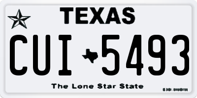 TX license plate CUI5493