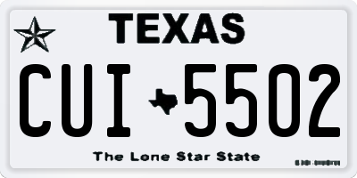 TX license plate CUI5502