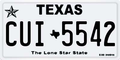 TX license plate CUI5542