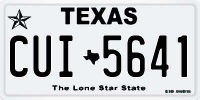 TX license plate CUI5641