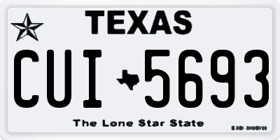 TX license plate CUI5693