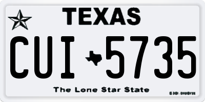 TX license plate CUI5735