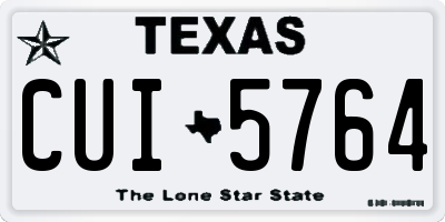 TX license plate CUI5764
