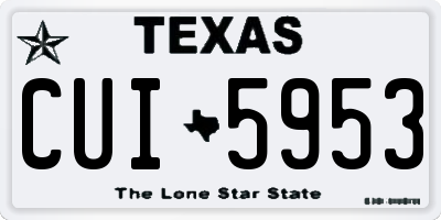 TX license plate CUI5953
