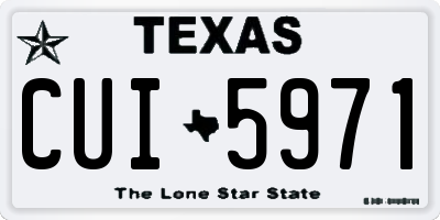 TX license plate CUI5971
