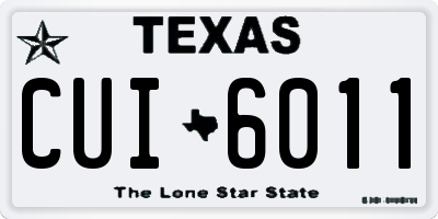 TX license plate CUI6011