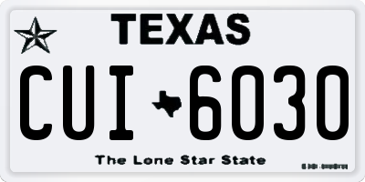 TX license plate CUI6030