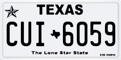 TX license plate CUI6059