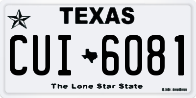 TX license plate CUI6081