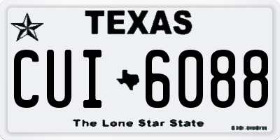 TX license plate CUI6088