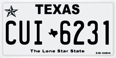 TX license plate CUI6231