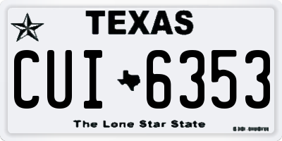 TX license plate CUI6353