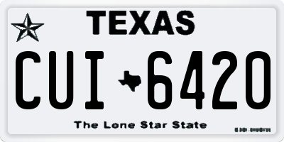 TX license plate CUI6420