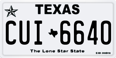 TX license plate CUI6640