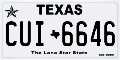 TX license plate CUI6646