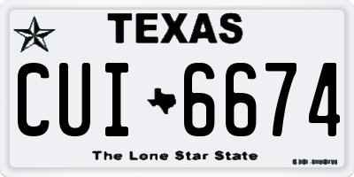 TX license plate CUI6674
