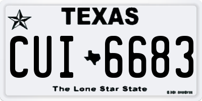 TX license plate CUI6683