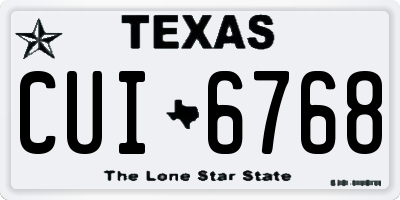 TX license plate CUI6768