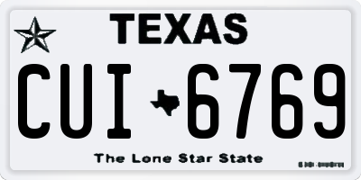 TX license plate CUI6769