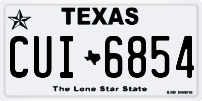 TX license plate CUI6854