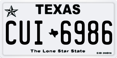 TX license plate CUI6986